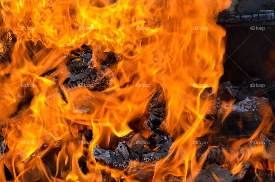 Close up of a fire