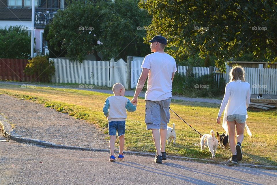 Family on a walk