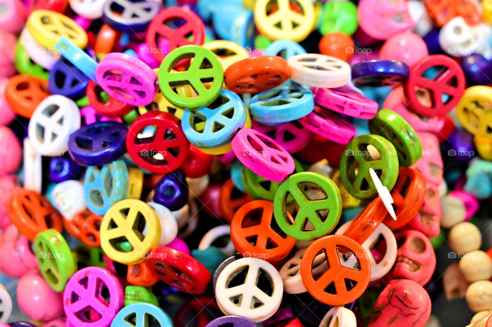 The Colorful peace signs were shown at the rock shows. 