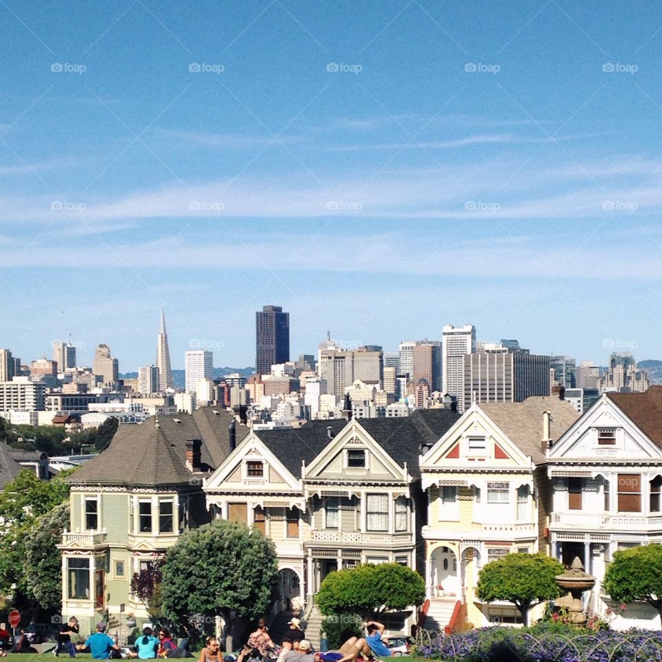 The famous painted-ladies in SF, CA, USA.