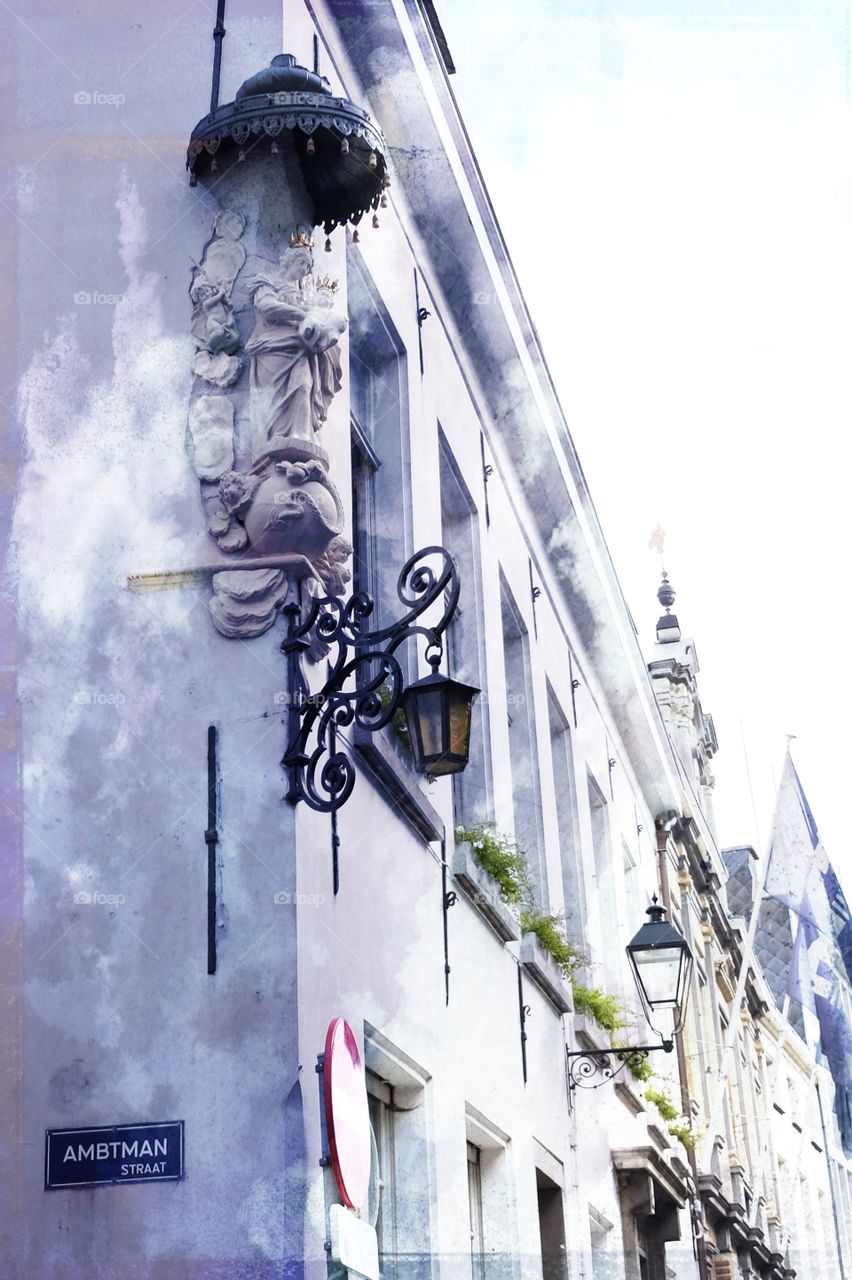 Building with statue in Antwerp