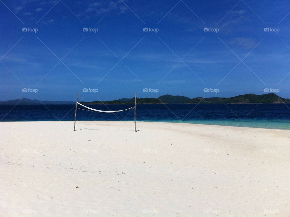 Coron deserted beach volleyball
