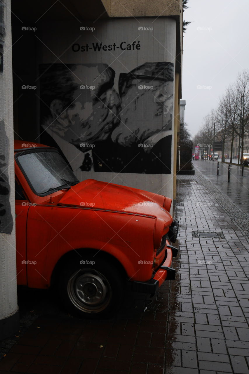 Trabant and 2 persons.