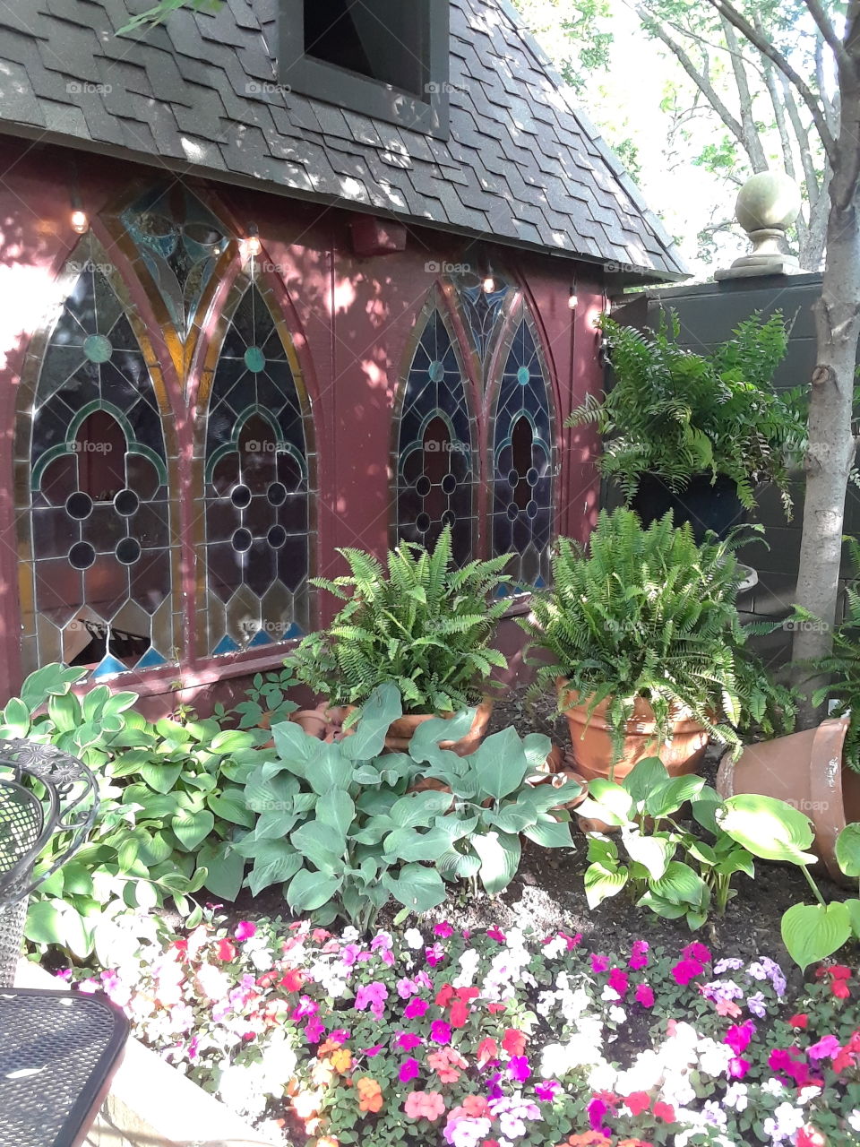 Vivilore restraurant Independence Missouri garden patio dining room chapel