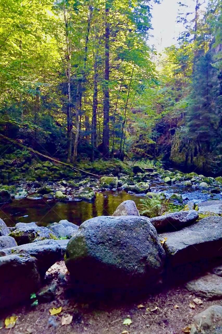 This is the „Wilde Wolfsteiner Ohe“, a river turned white water rapid that cut a deep valley into the surrounding rocks aeons ago near the present day townships of „Ringelai“ and „Freyung-Grafenau“ in „Bavaria“, Germany. 2023. Hypnotic Productions