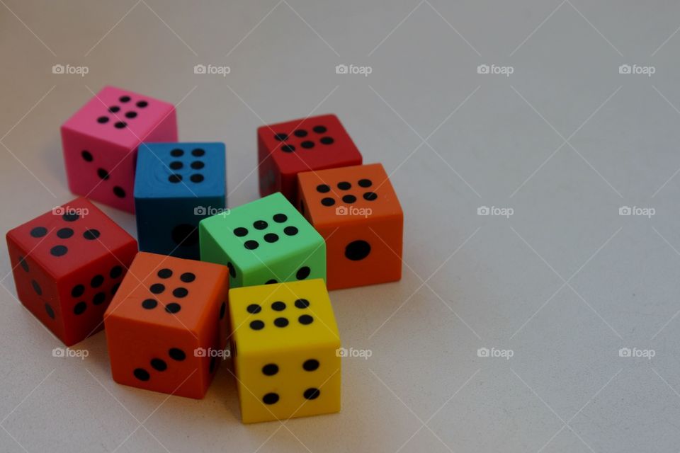bright and colorful dices