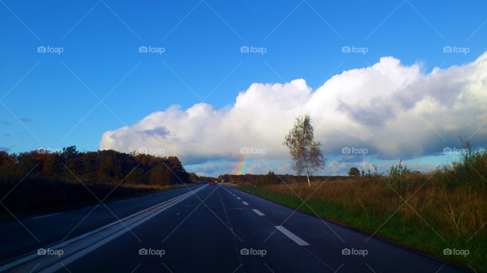 Road to the rainbow. rainbow horizon