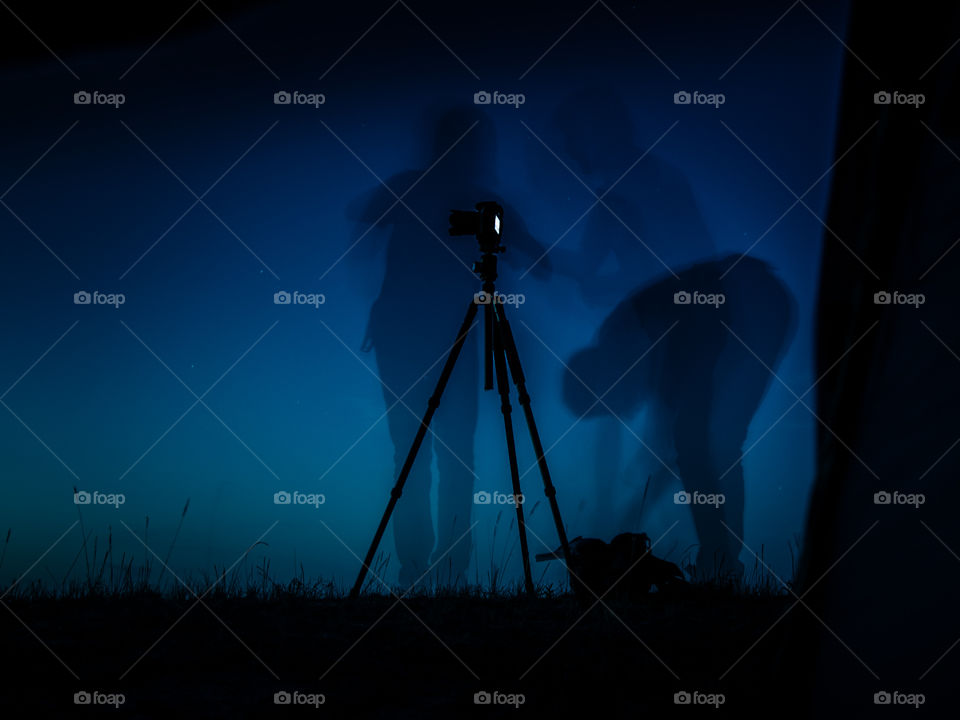 Silhouette, Sky, Backlit, Fog, Light