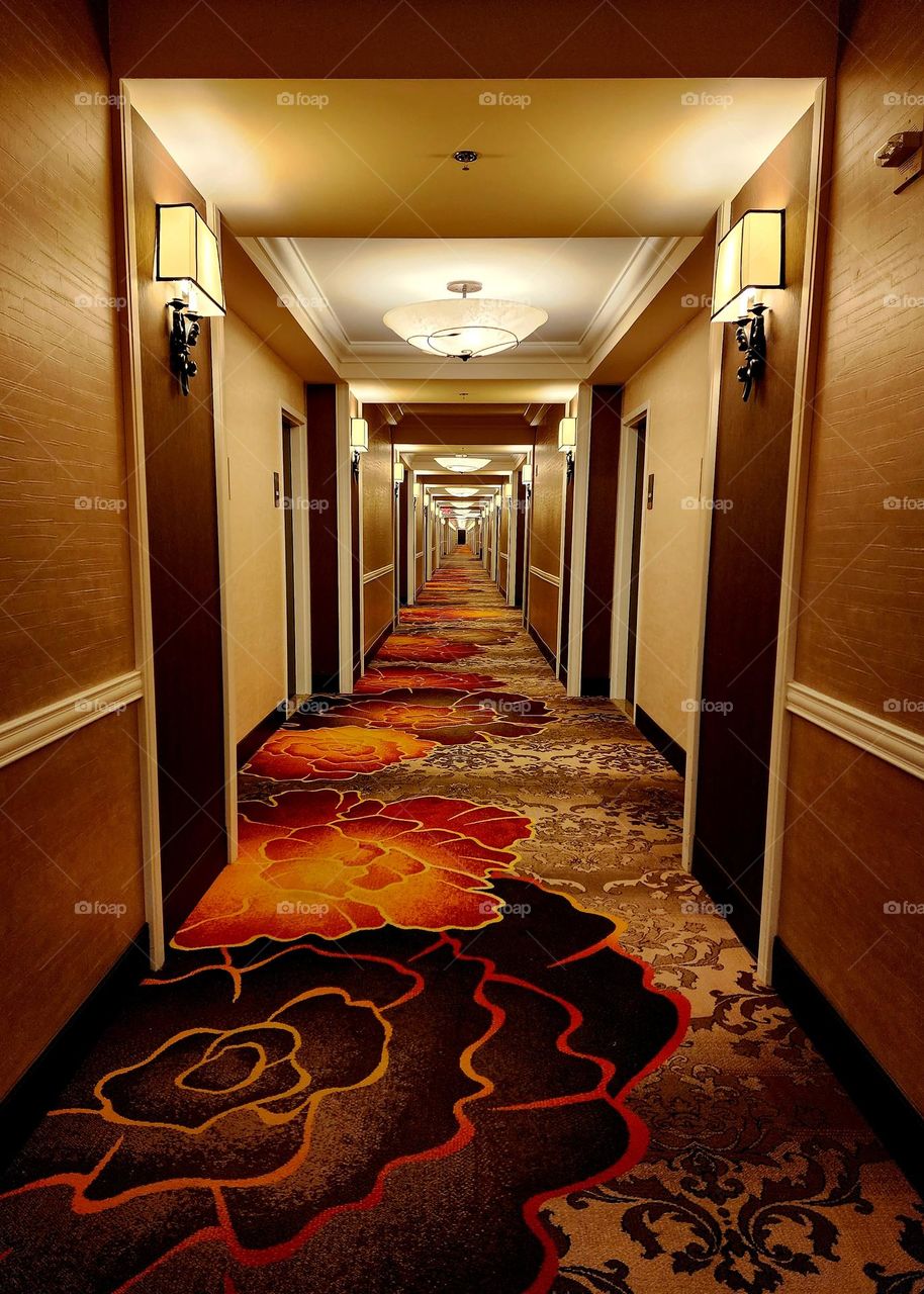 A narrow but tall hallway creates a rectangular presence looking down a seemingly endless path