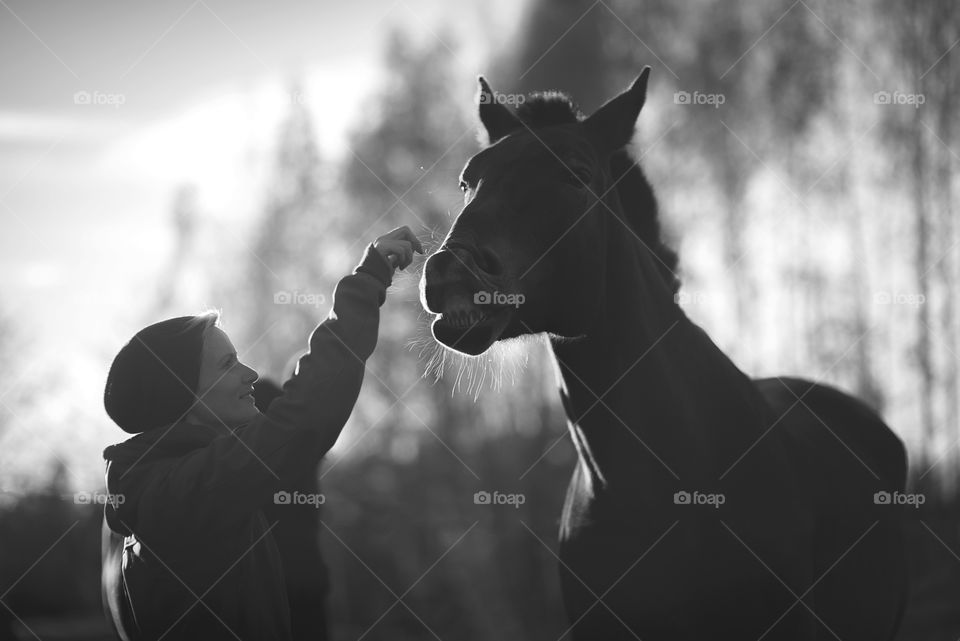 Woman and horse