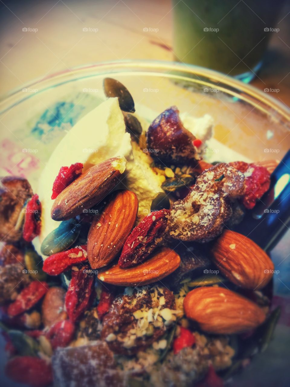 nuts and yoghurt