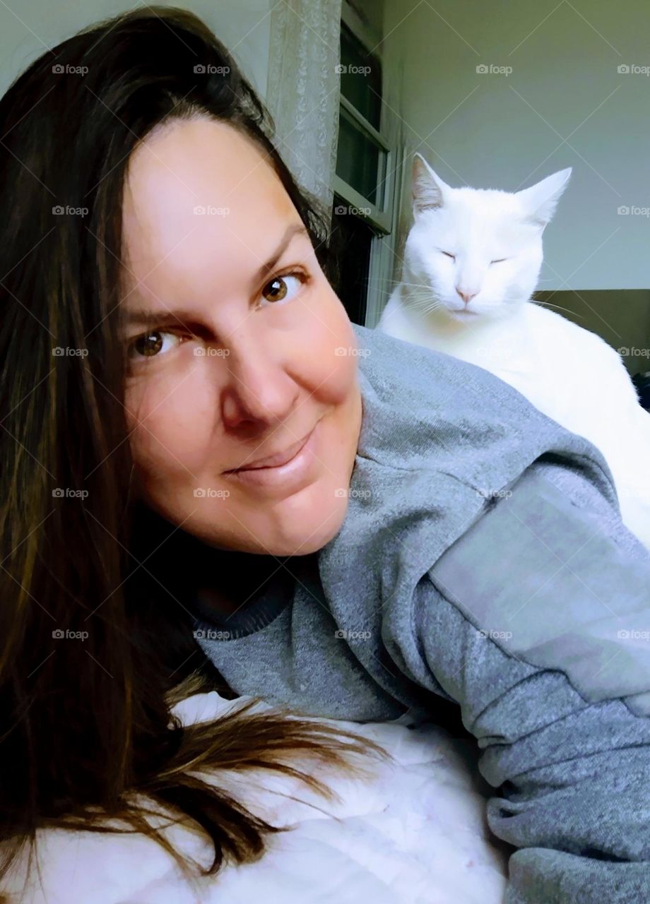 moment of joy with a cat