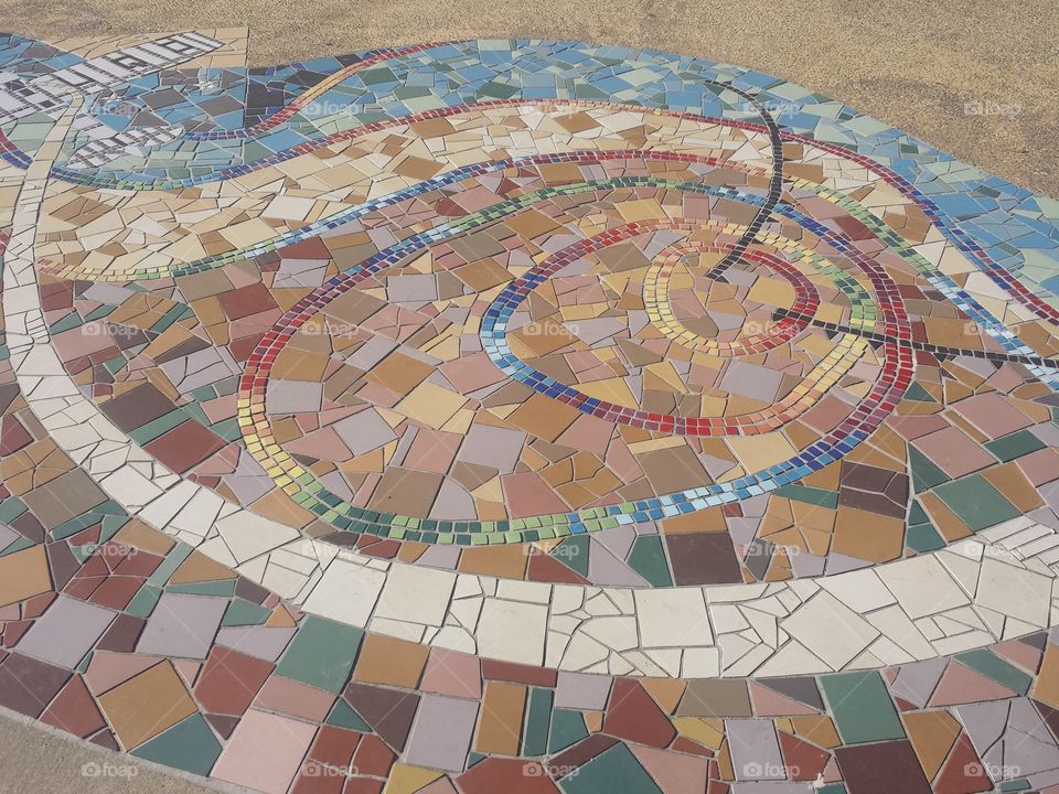Mosaic. Distinctive mosaic tile design on Glenelg foreshore