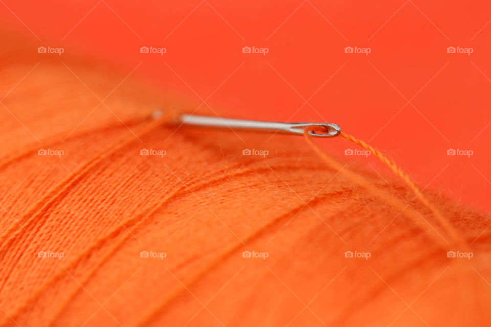 sewing with orange thread