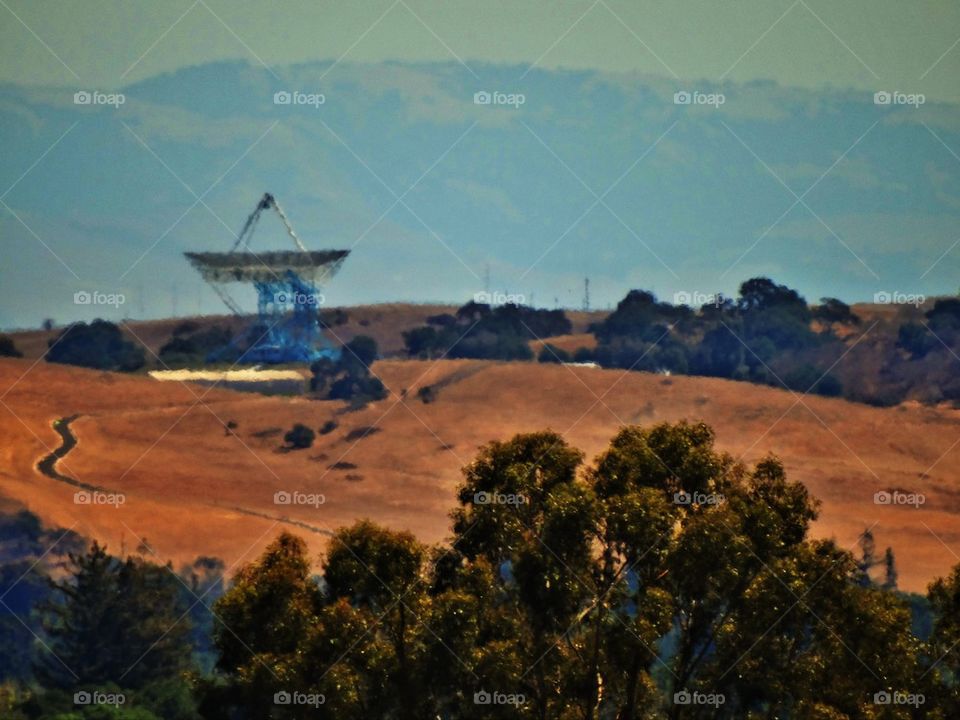 Giant astronomy telescope pointed at the sky