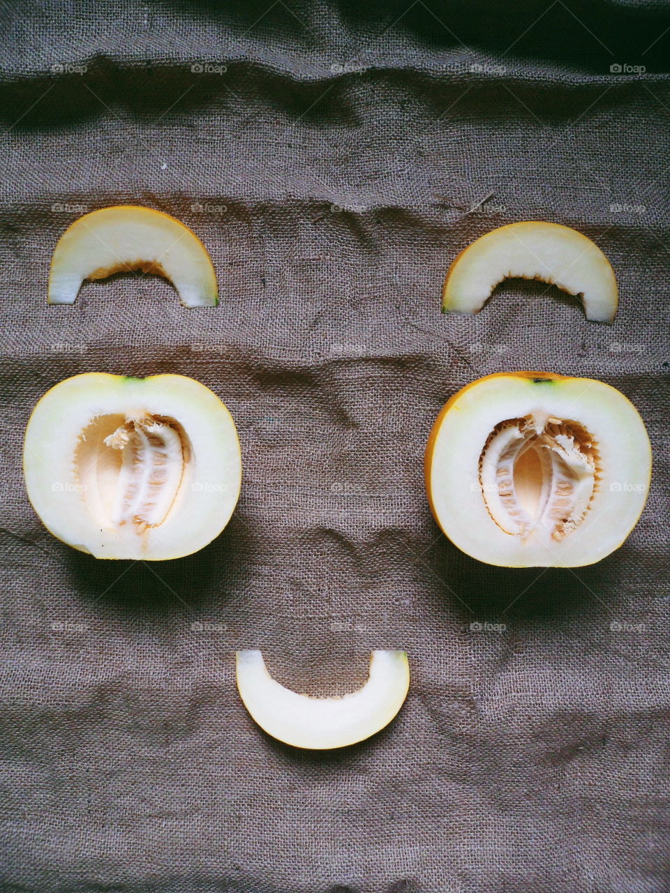 sliced ​​melon lie on the table