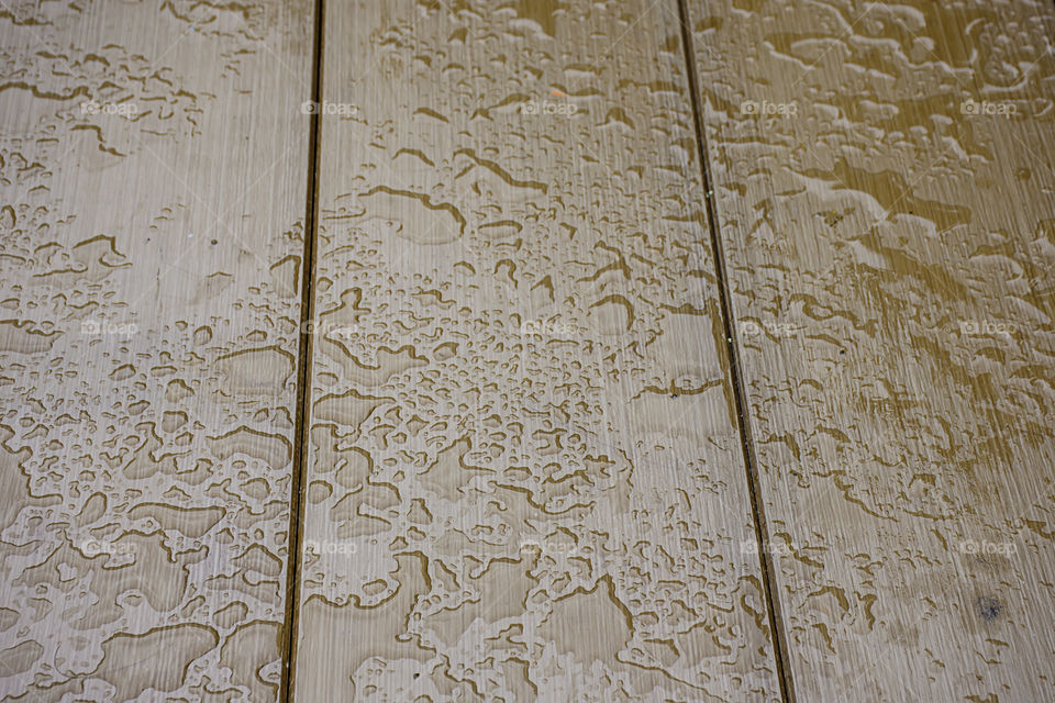 Raindrops on the plywood boards Brown