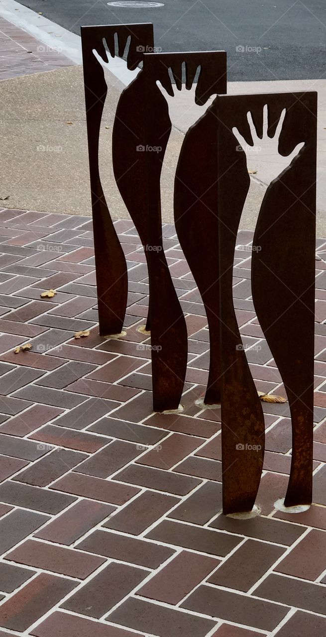 Close up of hands sculpture 