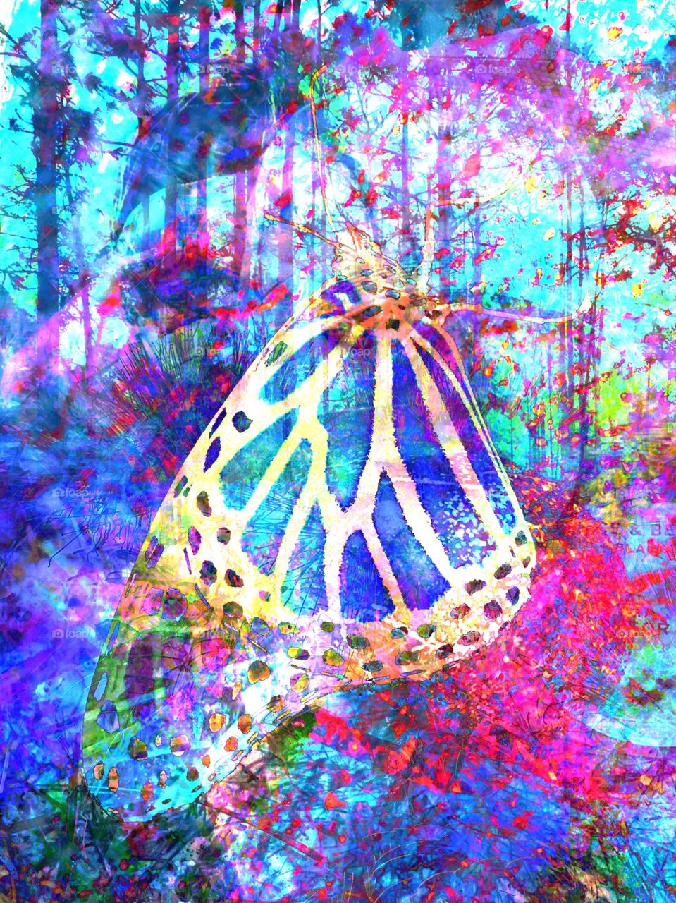 Golden butterfly in the in Fantasy factory.