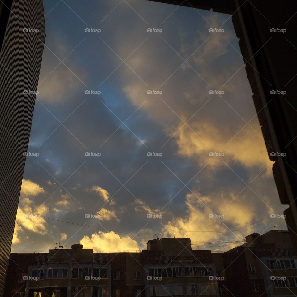 Золотой закат небо 2