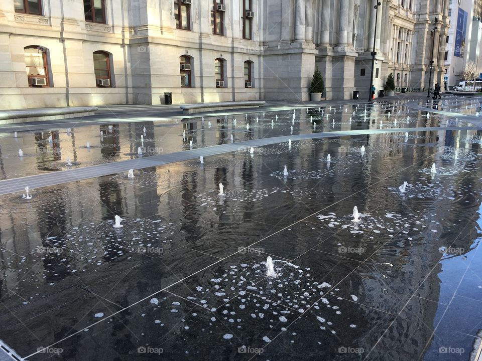Water fountains in center city Philadelphia 