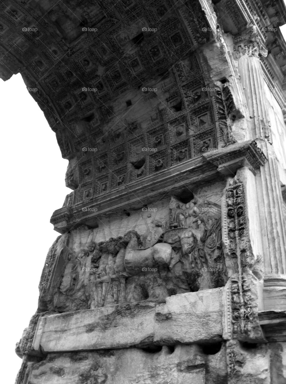 Triumph in Rome. Triumphal arch in the Roman Forum, taken on a tour in 2013. 