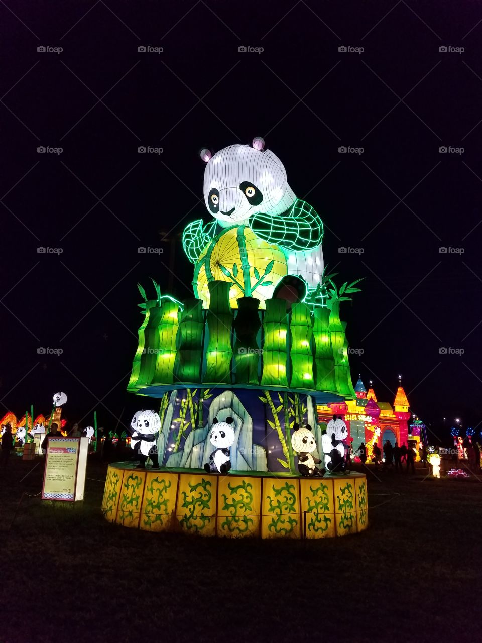 light lantern festival for the Chinese new year. cute little pandas