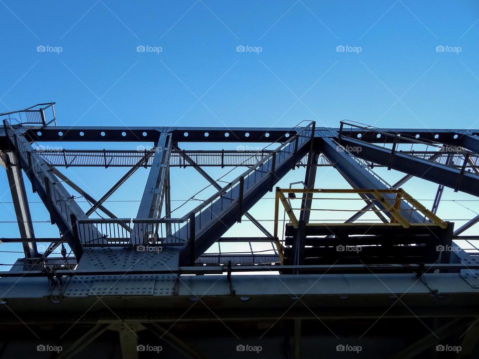 Steel train bridge, metal, architecture