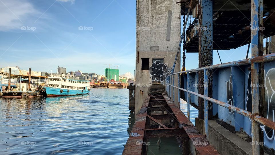 historic remains of the car ferry terminal Kowloon city, Hong kong