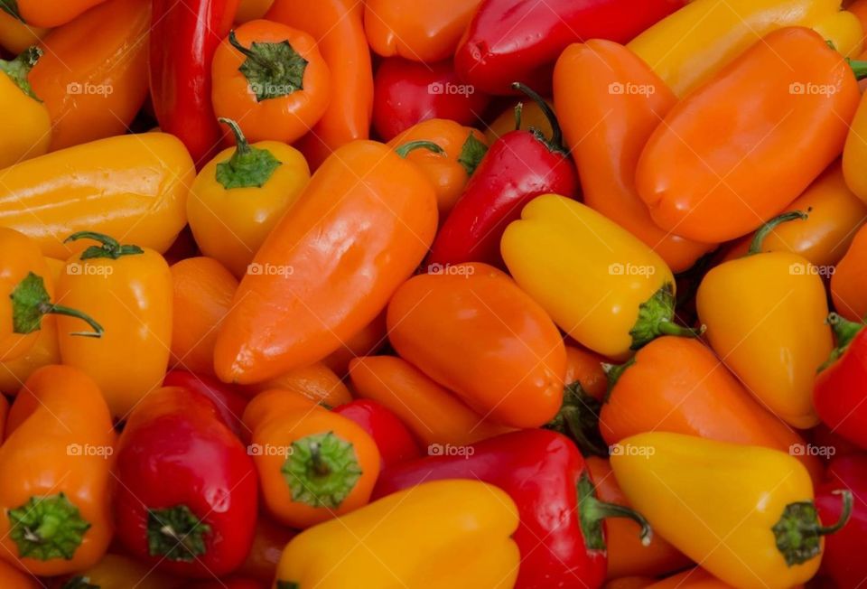 Yellow Orange and Red Peppers