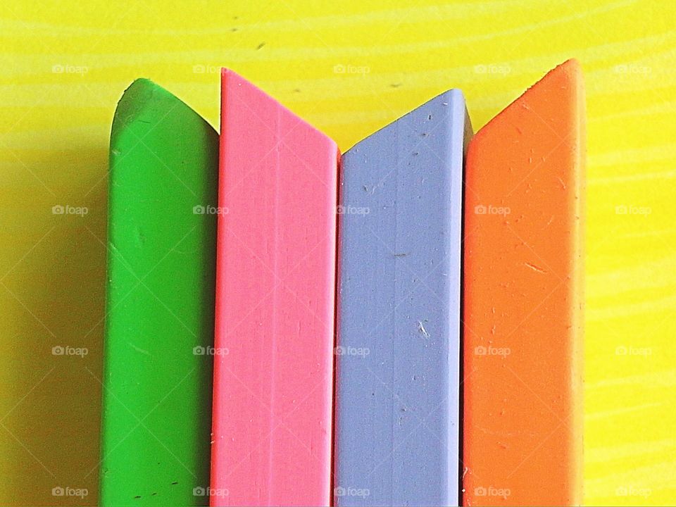 Neon rubber erasers