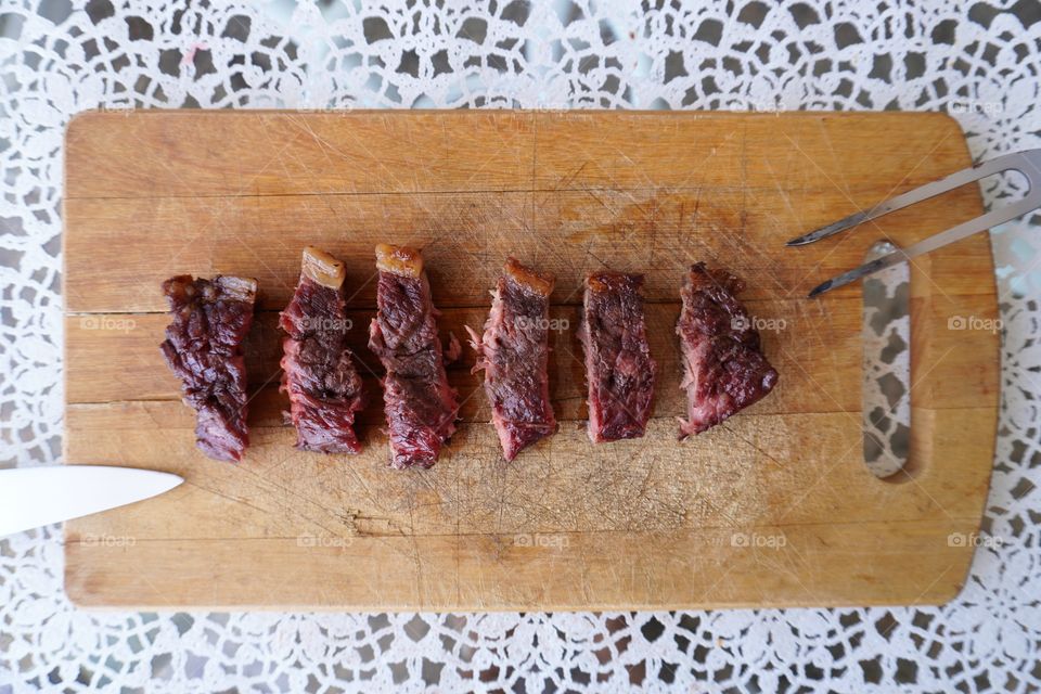 Barbecue at home in Brazil. Picanha is a cut of beef first made popular in Brazil, and later adopted in Portugal.
In the United States, the cut is little known and often named top sirloin cap, rump cover, rump cap, or culotte.