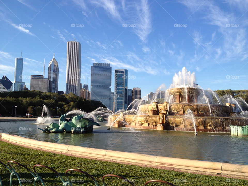 clouds art fountain skyline by leanderthal