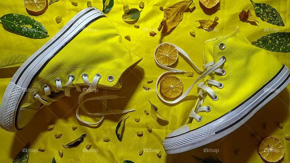 yellow sneakers