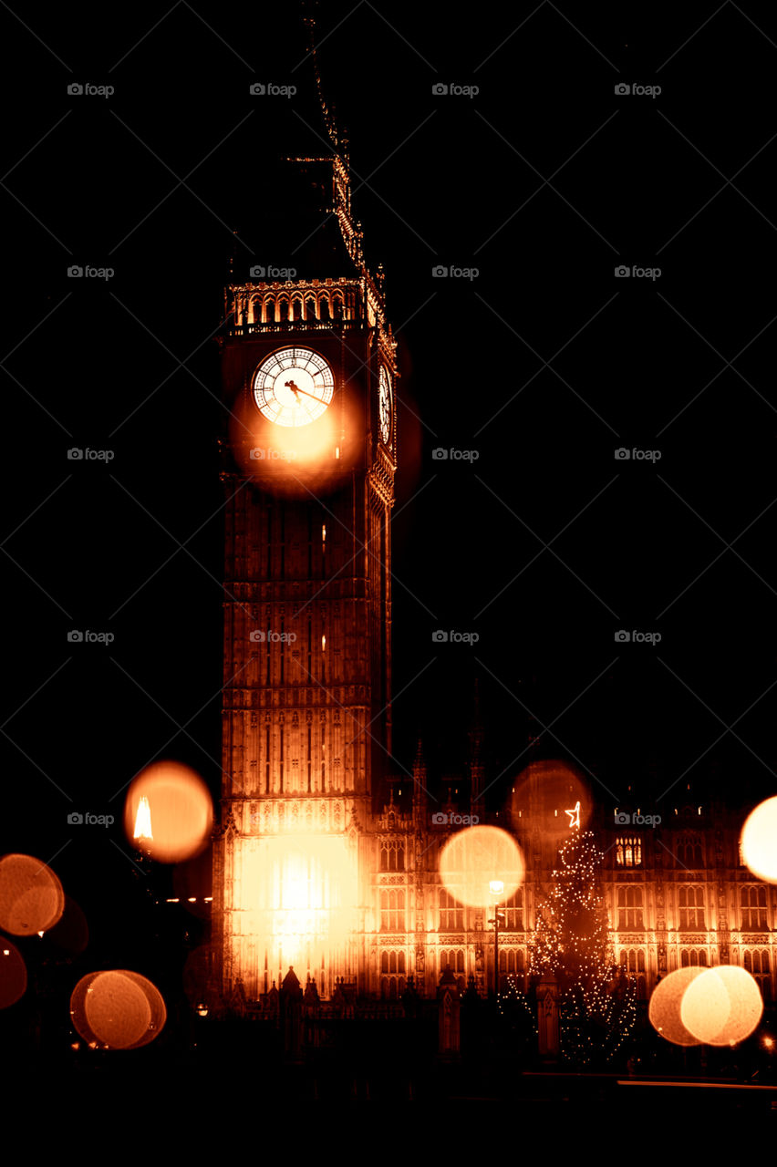 A beautiful night scene of London, United Kingdom. Artistic, colorful photo of a city.