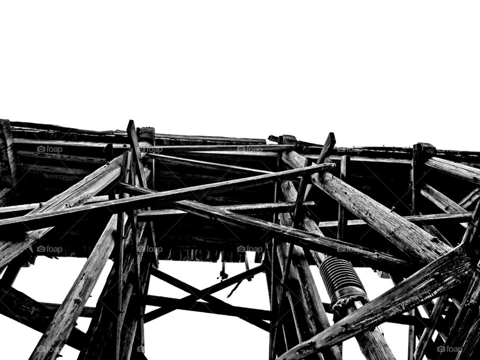 Old train trestle from ground level