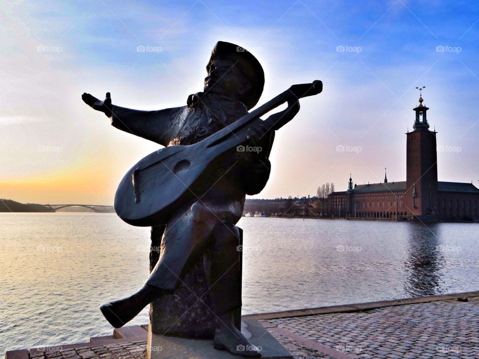 Musician by the sea