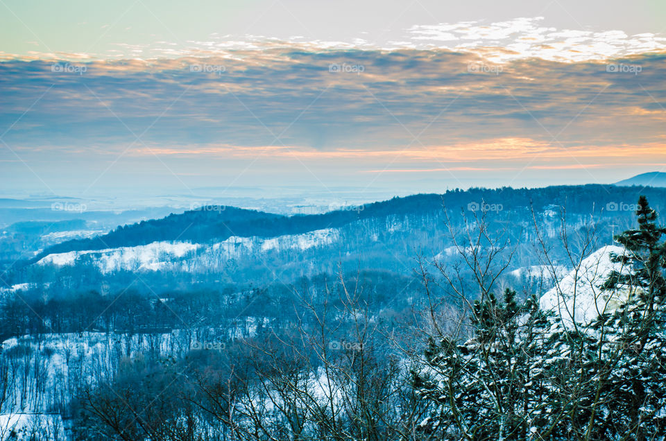 Nature landscape during sunset