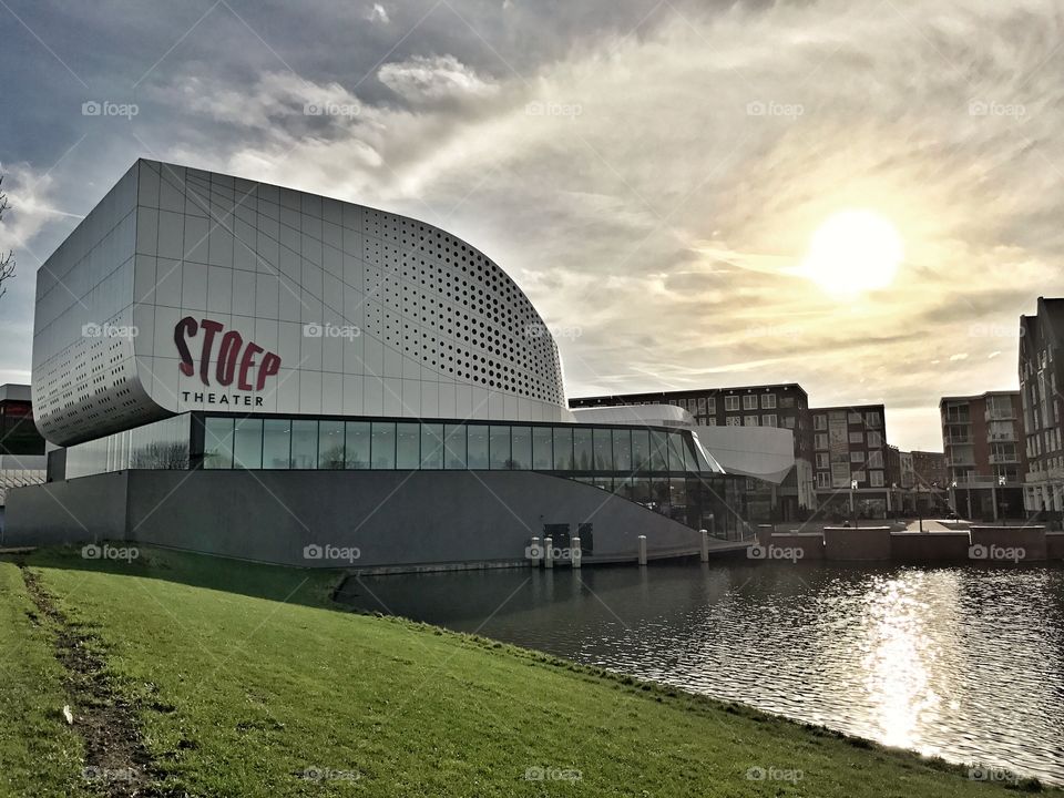 Modern theatre in Spijkenisse in Holland 