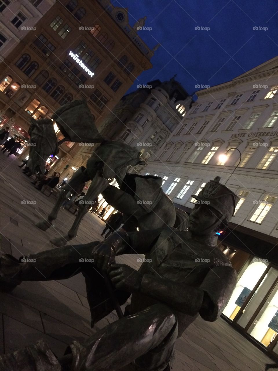 statue at night
