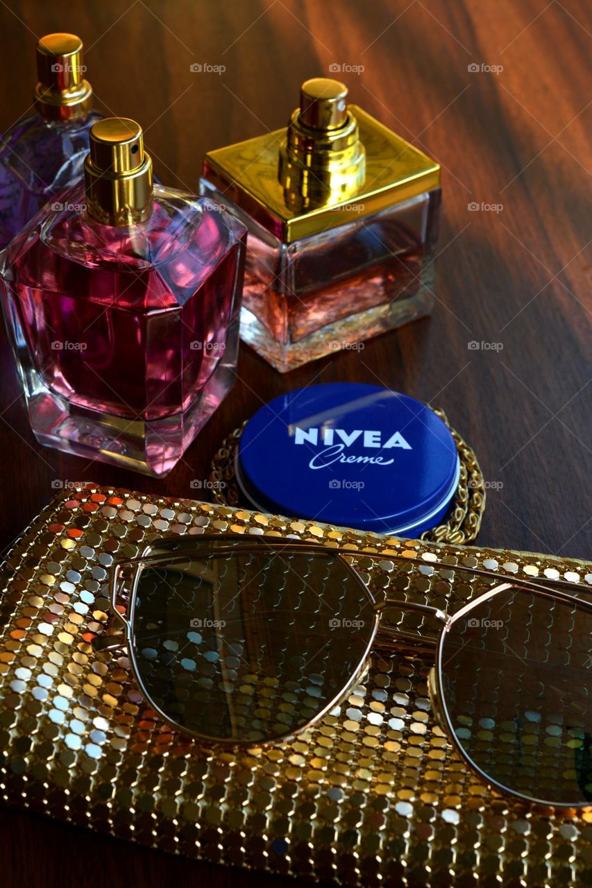 Nivea cream and woman accessories, love product