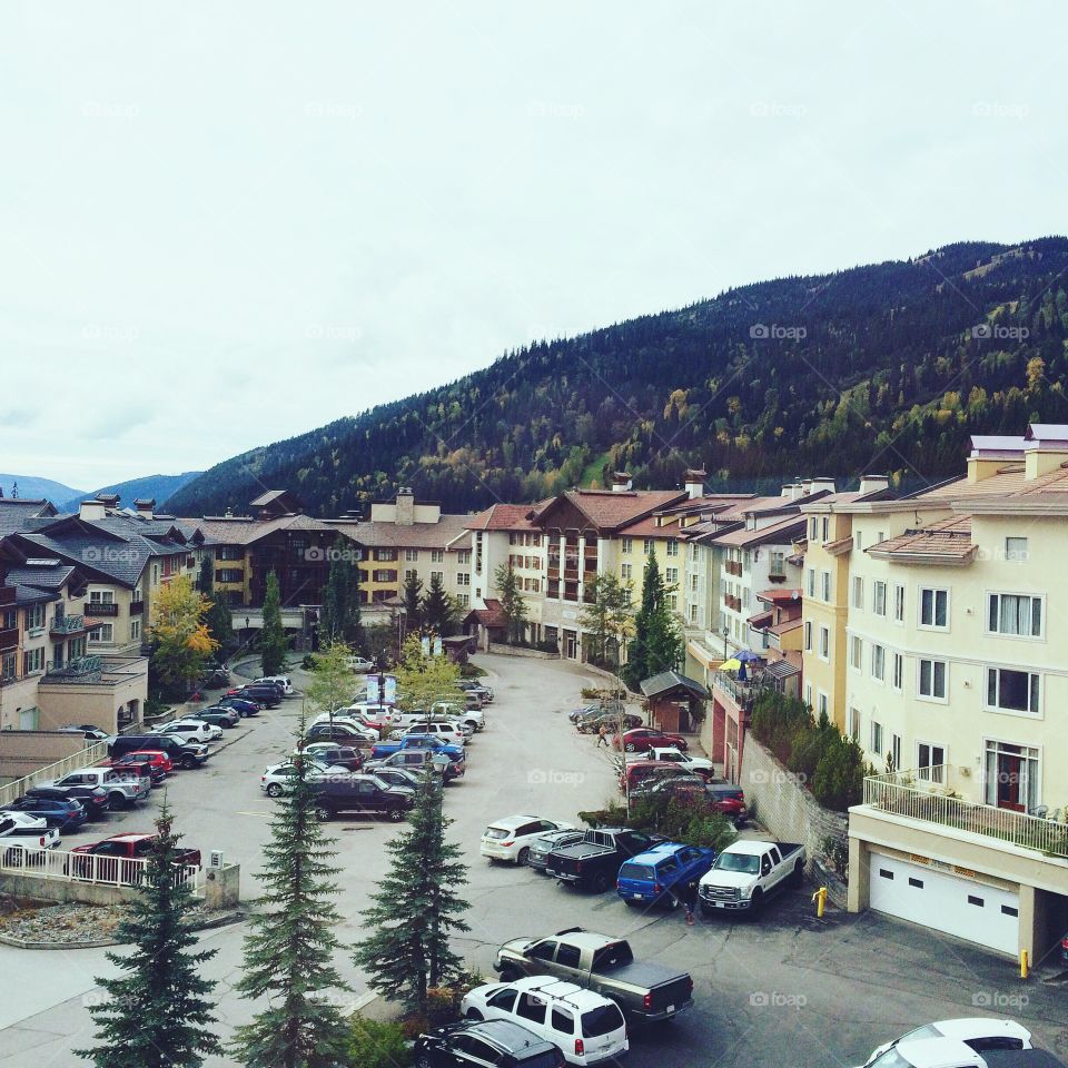 Cloudy day at sunpeaks resort! 