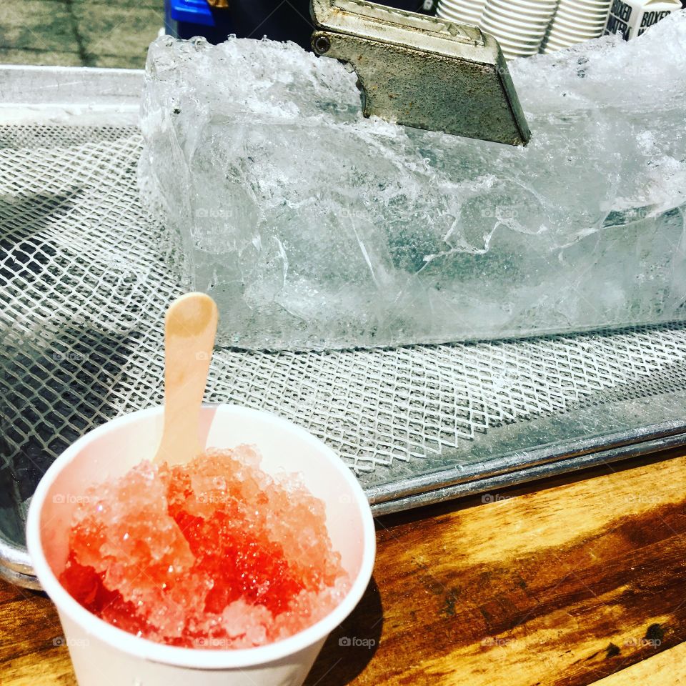 Snow Cone in the Hot Summer Heat 