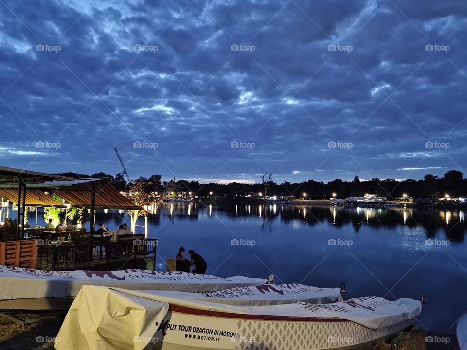 Heavy clouds over Danube river