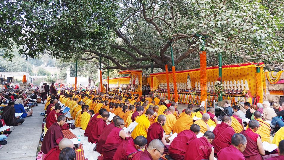 Tibetan monks in Gaya at India