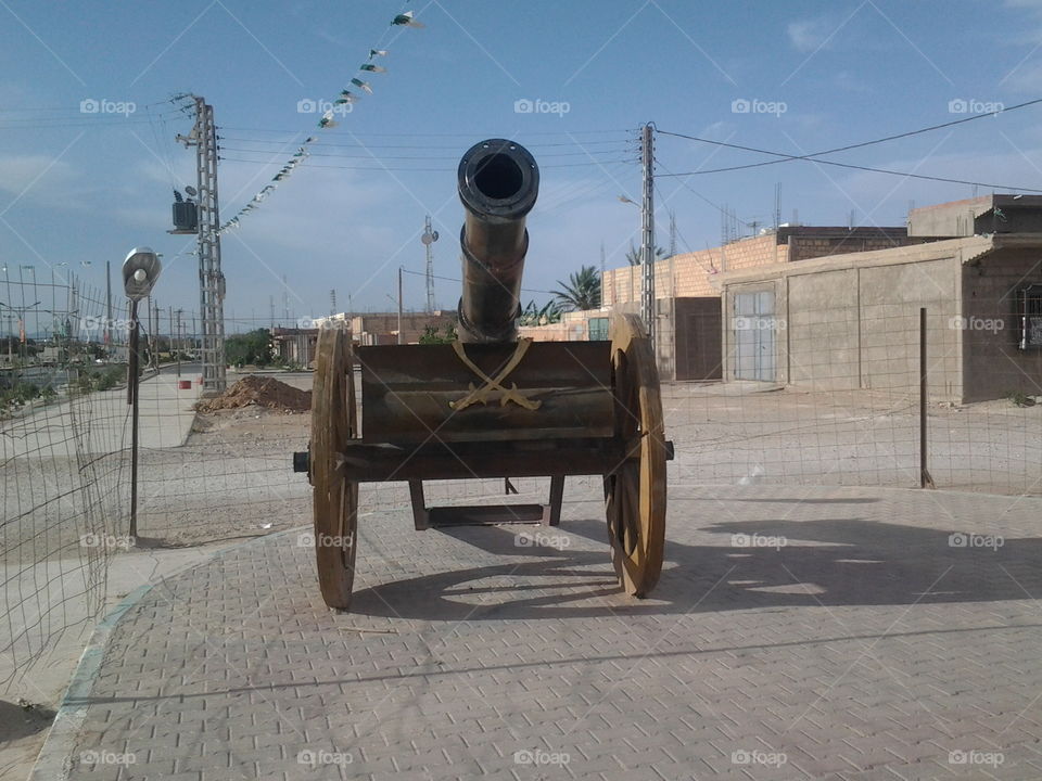 Cannon is displayed outdoors