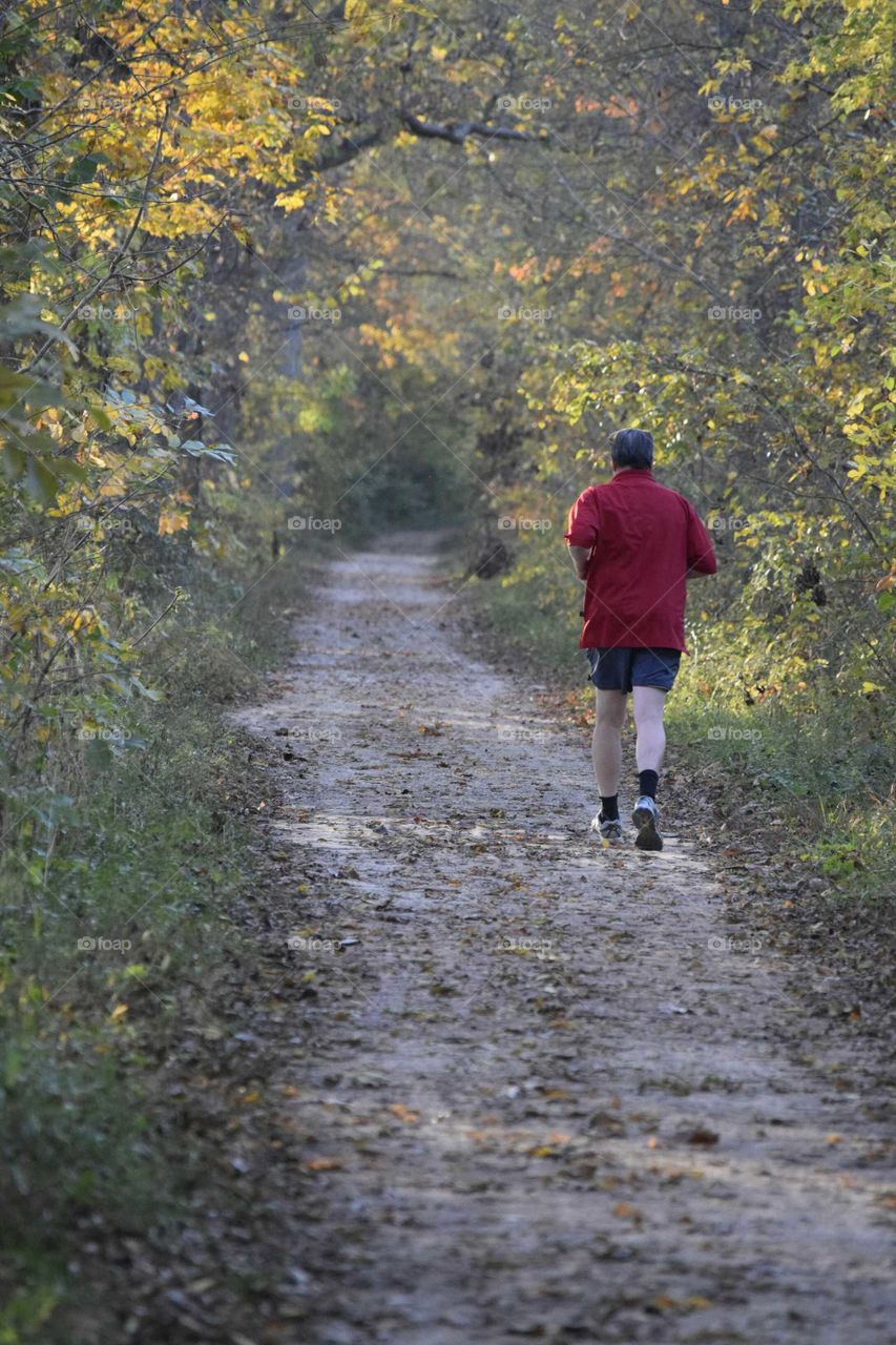 Man running on the road