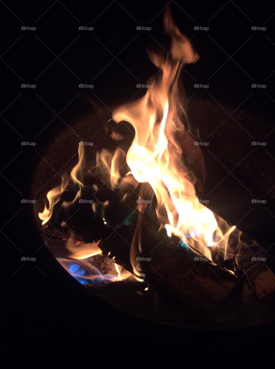 Campfire flames