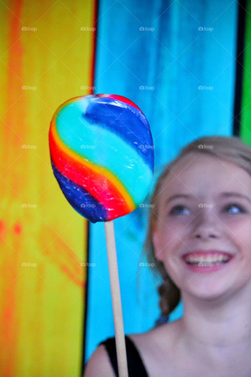 Girl and a big lollipop