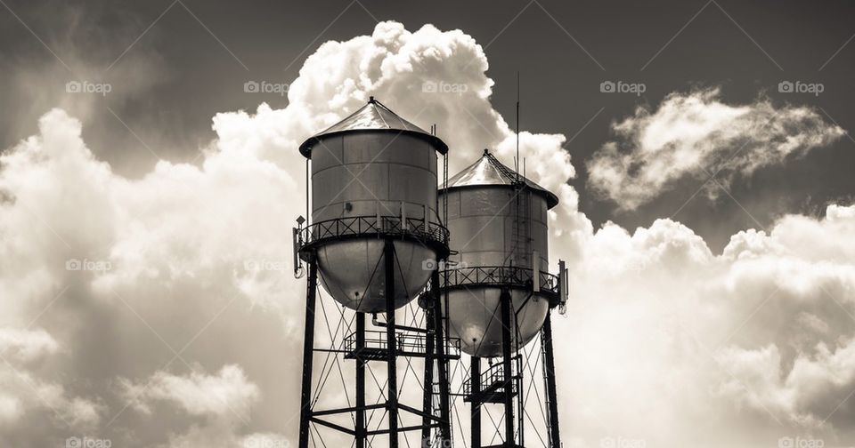 Vintage Rooftop Water Towers